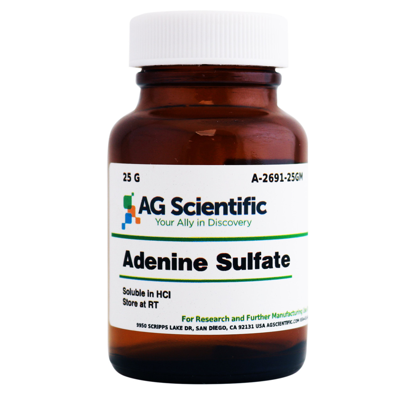 Adenine Sulfate [Adenine Hemisulfate Salt], 25 G