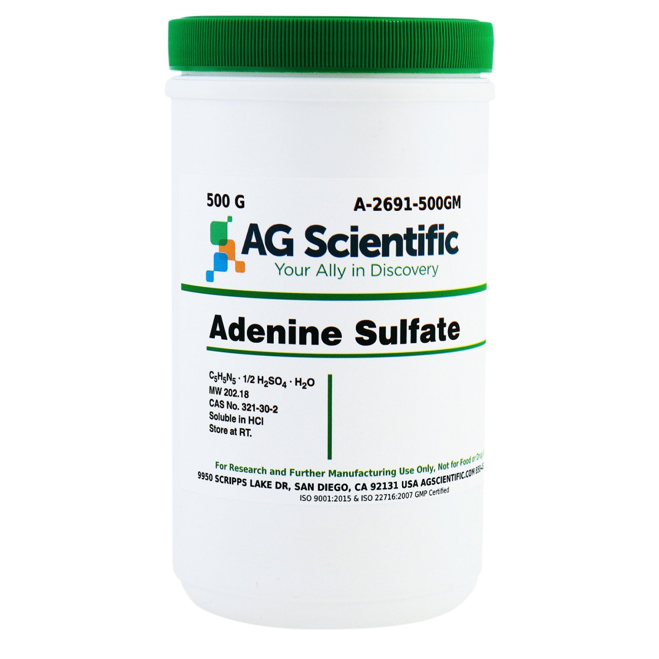 Adenine Sulfate [Adenine Hemisulfate Salt], 500 G