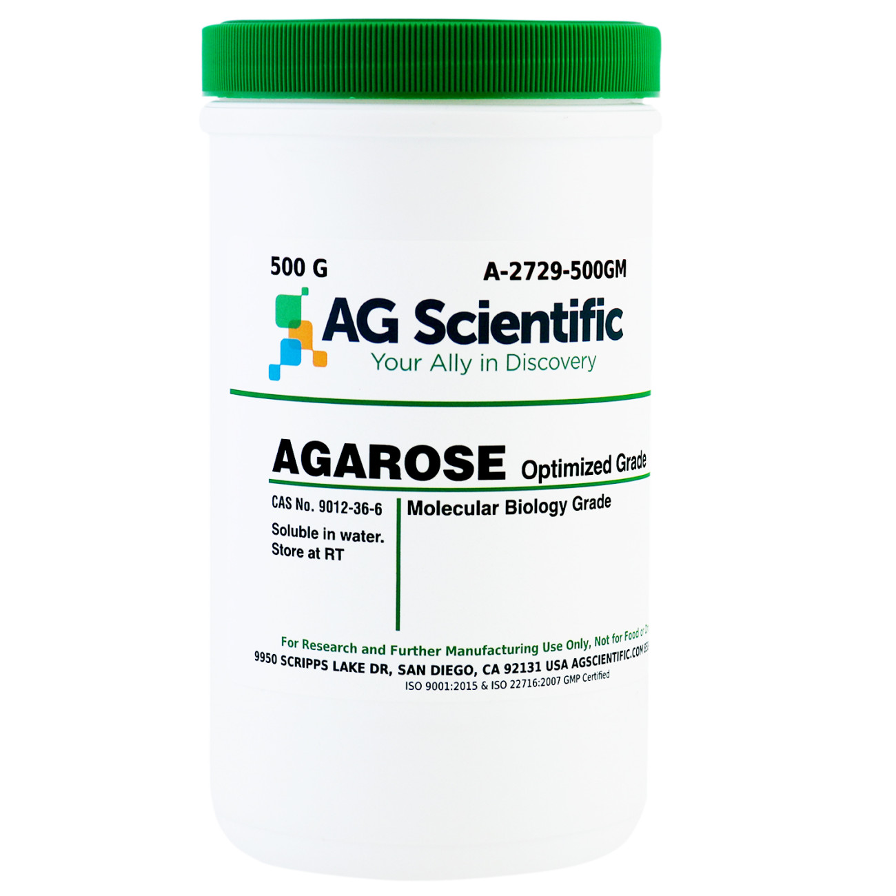 Agarose, for Routine Gel Electrophoresis, Molecular Biology Grade, High Gel Strength, 500 G