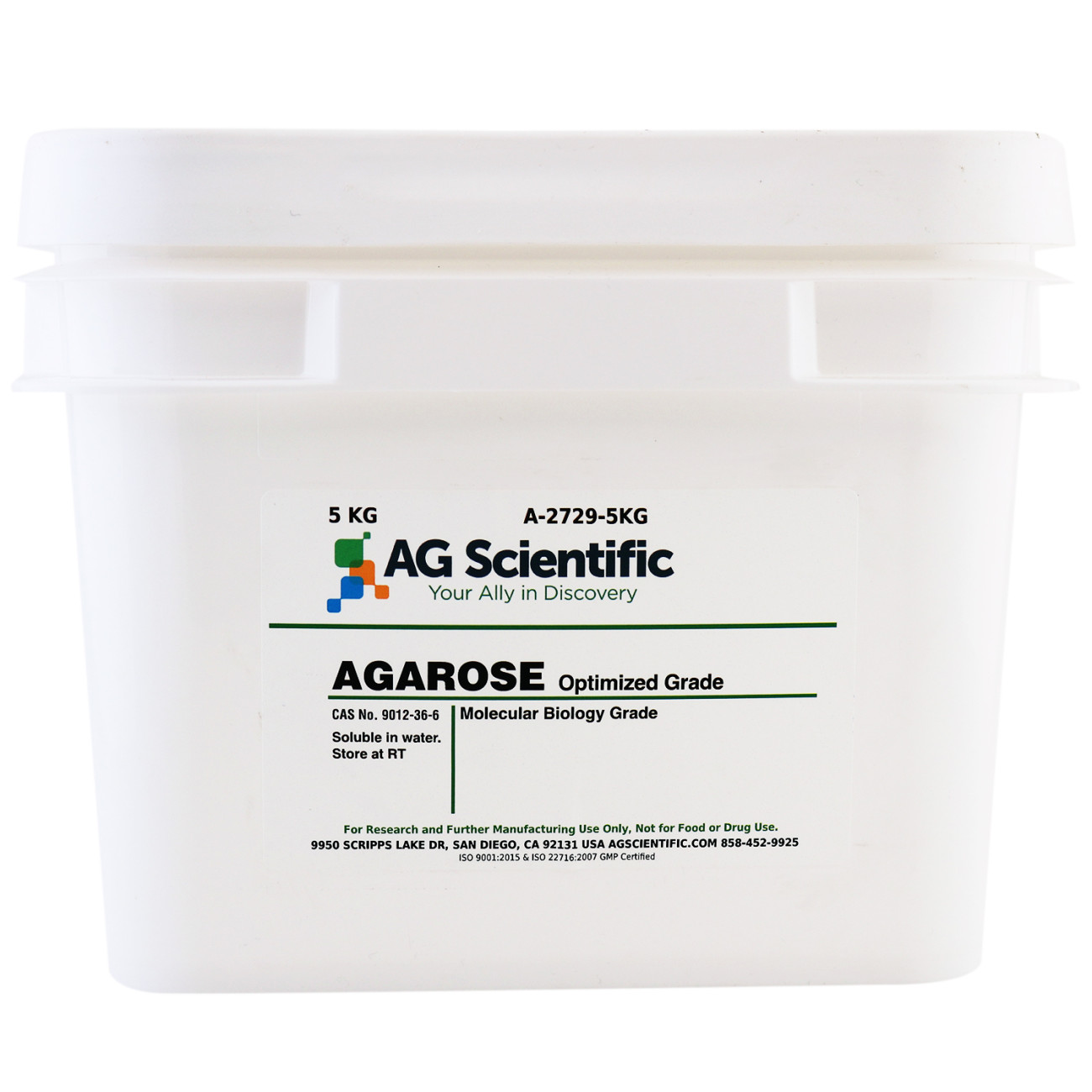 Agarose, for Routine Gel Electrophoresis, Molecular Biology Grade, High Gel Strength, 5 KG