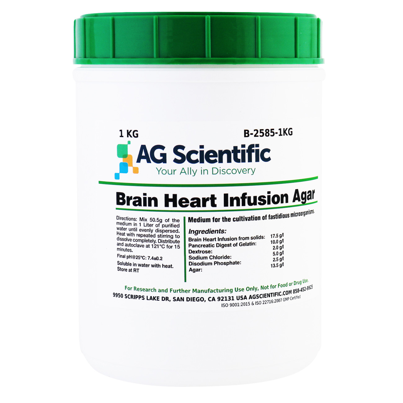 BHI Agar [Brain Heart Infusion Agar], 1 KG