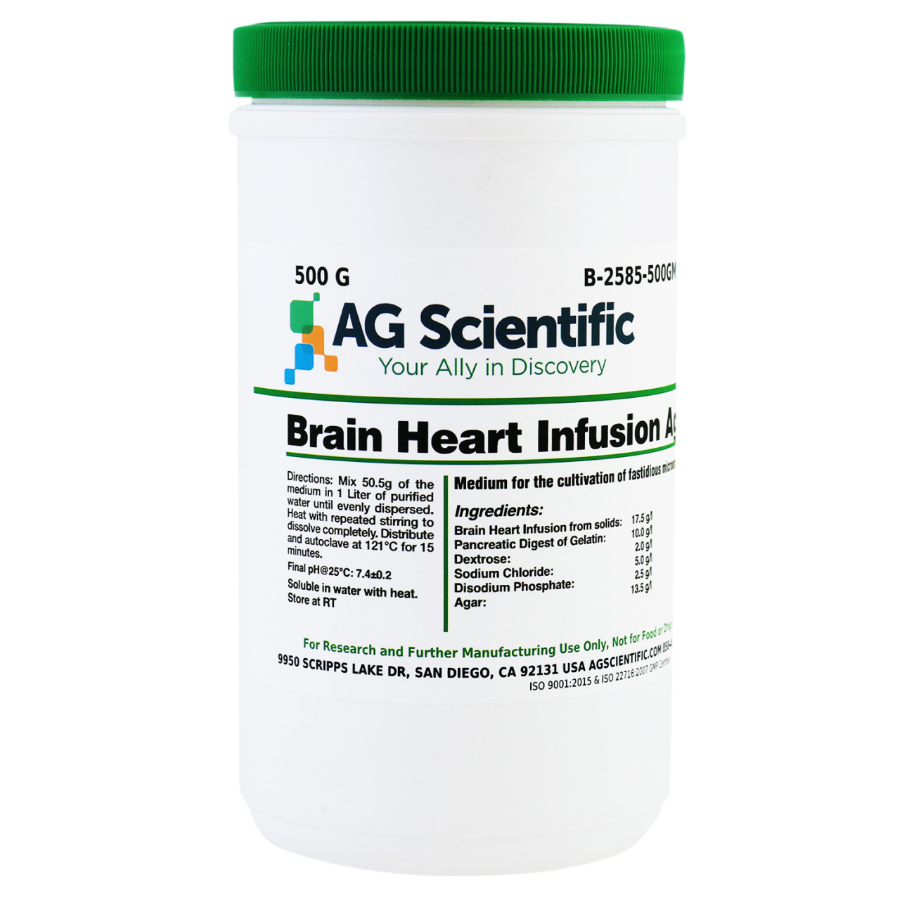 BHI Agar [Brain Heart Infusion Agar], 500 G