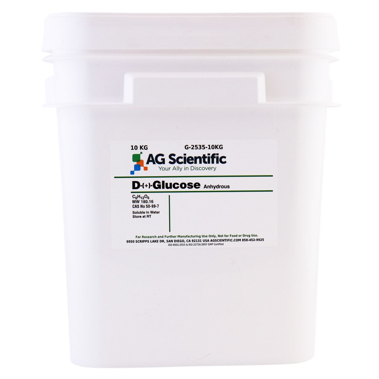 D-(+)-Glucose [Dextrose Anhydrous], USP Grade, 10 KG