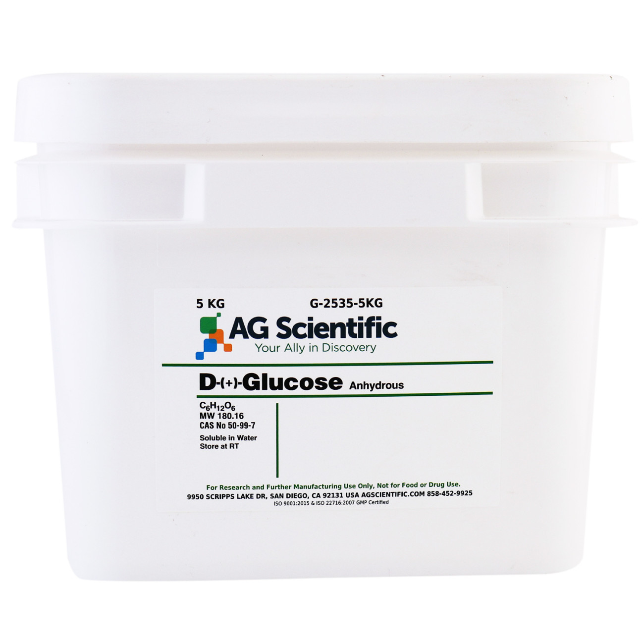 D-(+)-Glucose [Dextrose Anhydrous], USP Grade, 5 KG