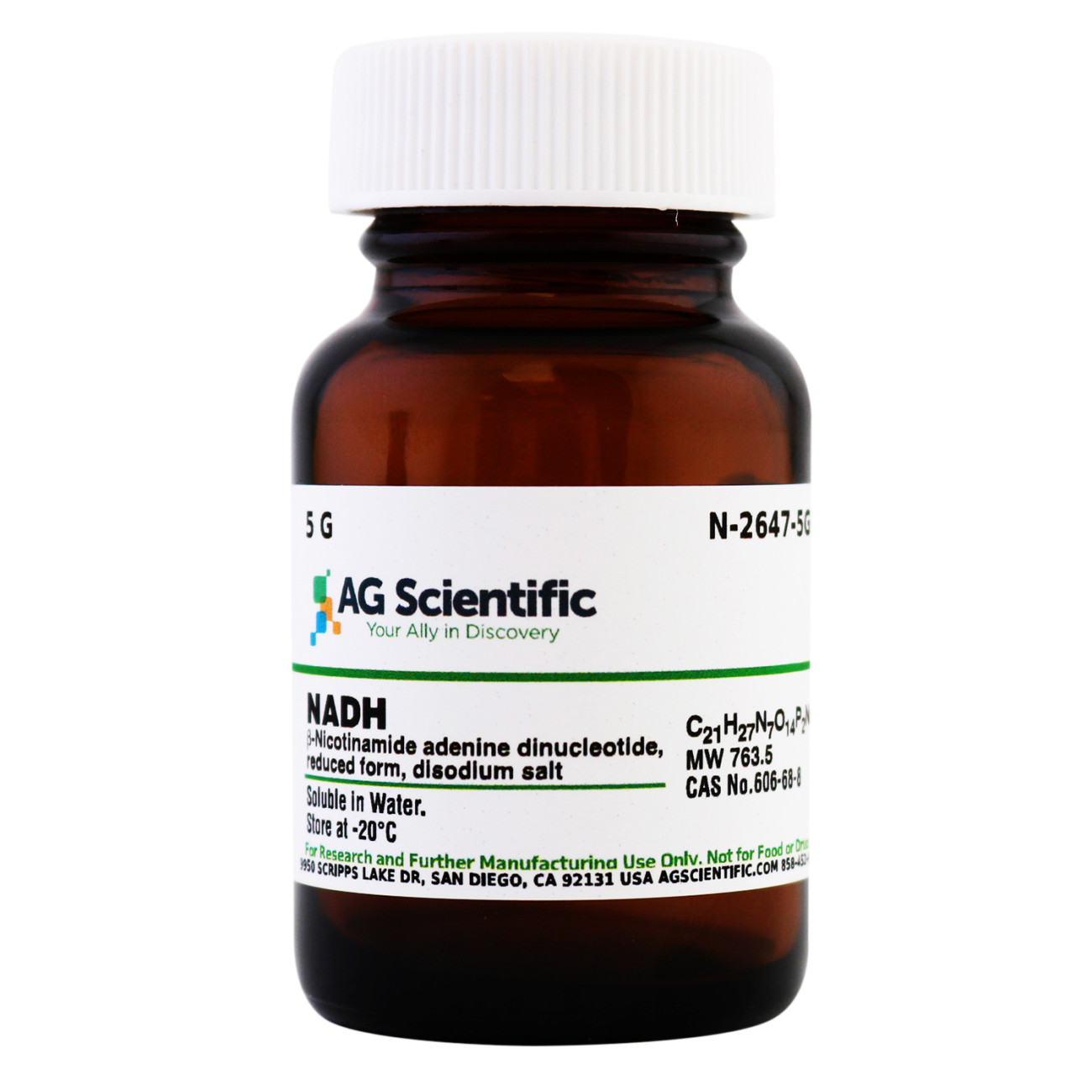 NADH [B-Nicotinamide adenine dinucleotide, reduced form, disodium salt], 5 G