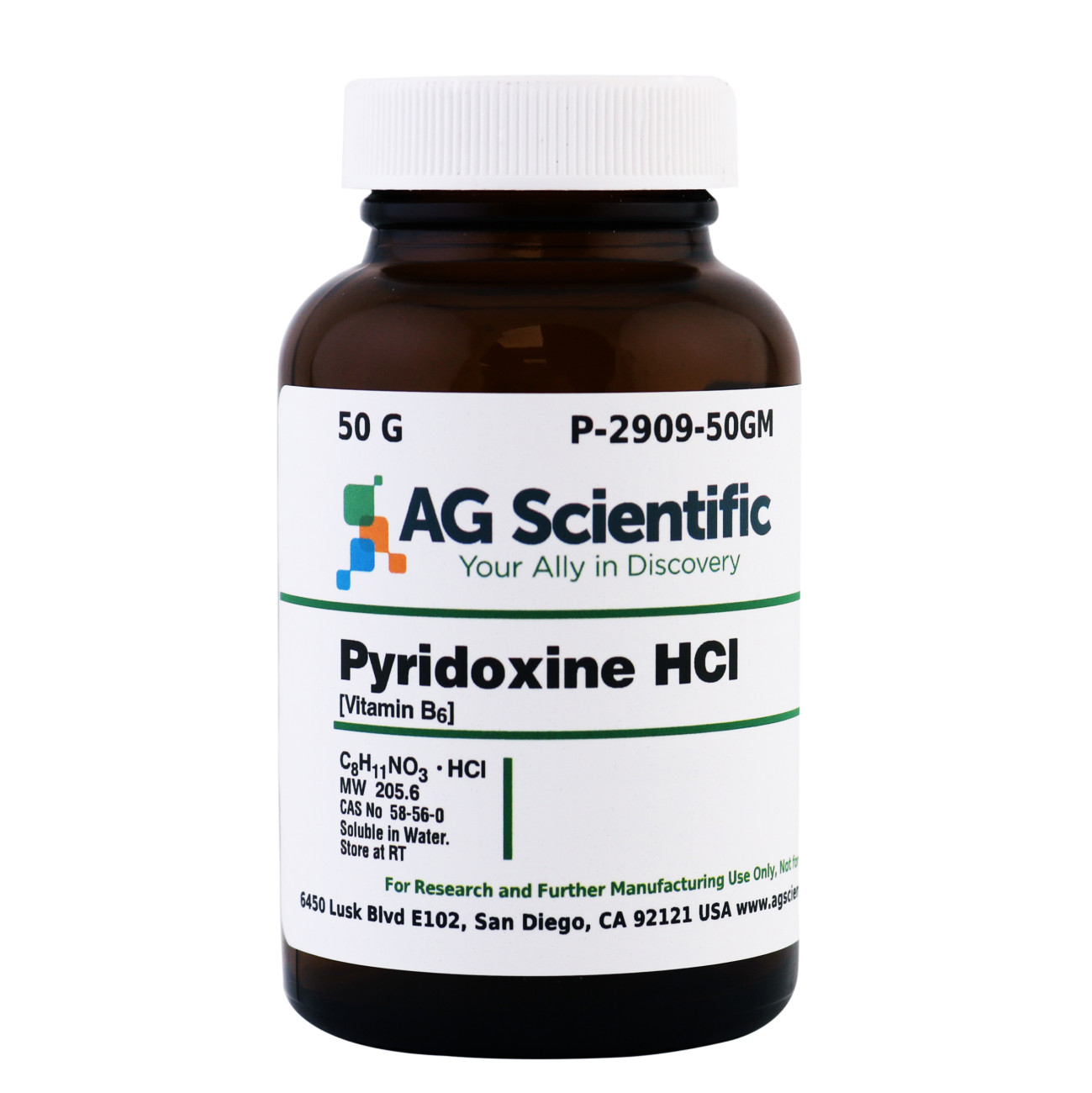 Pyridoxine Hydrochloride [Vitamin B6], 50 G
