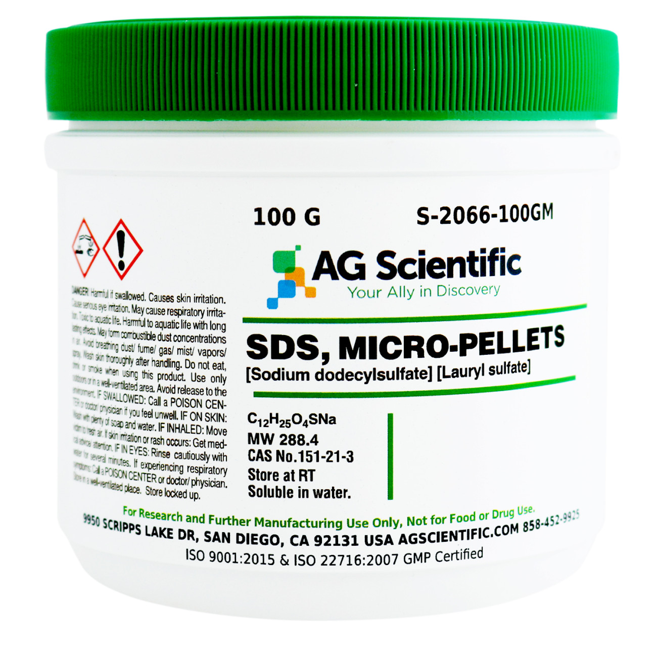 SDS [Sodium Dodecyl Sulfate], Micro-Pellets, 100 G