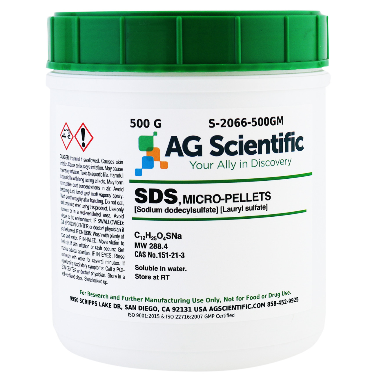 SDS [Sodium Dodecyl Sulfate], Micro-Pellets, 500 G