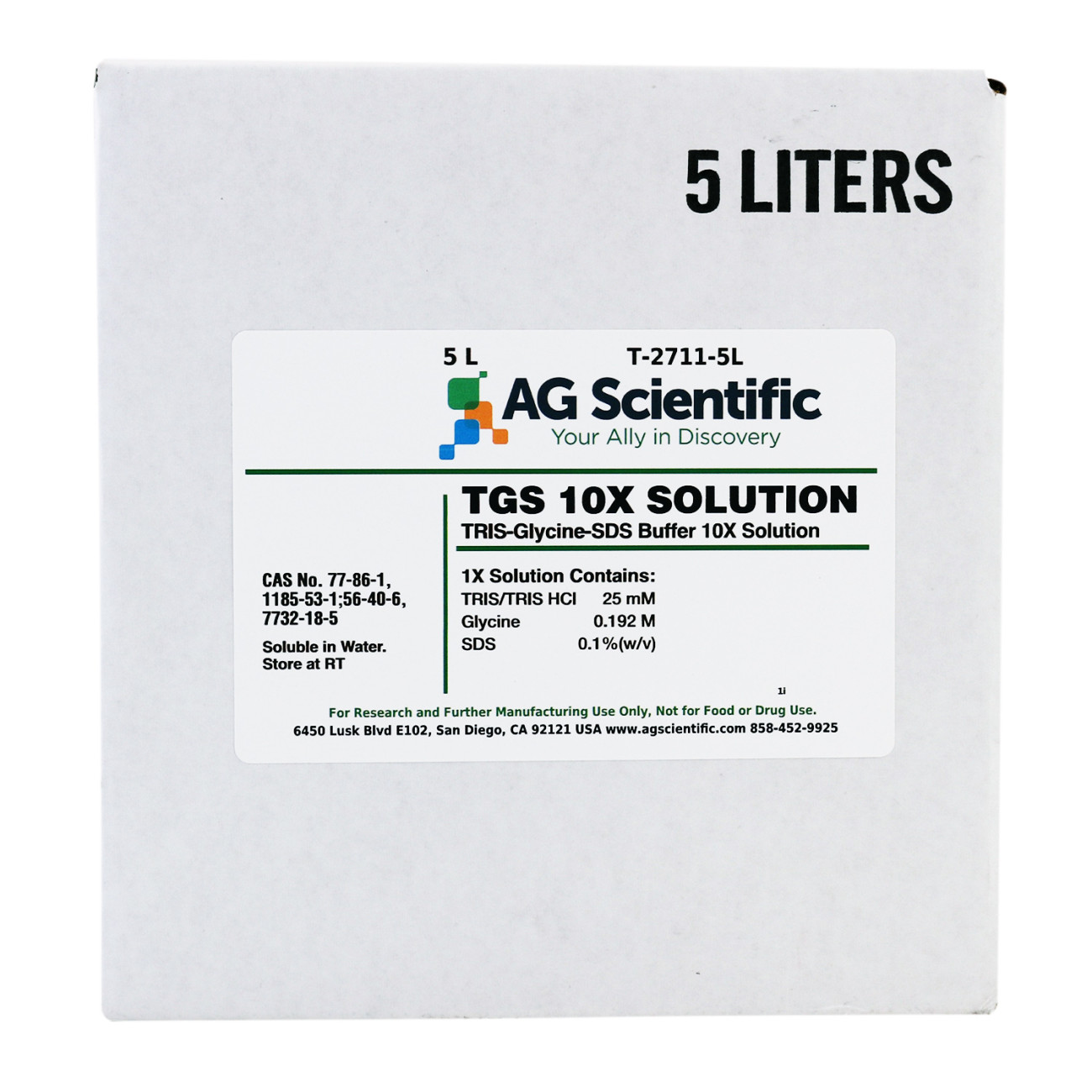 TGS [TRIS-Glycine-SDS] Buffer 10X Solution, 5 L