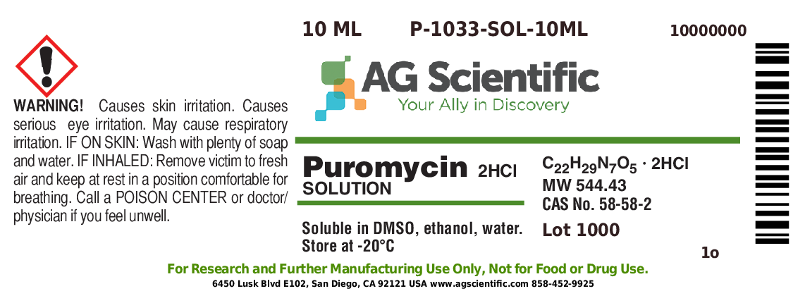 P-1033-SOL-10ML - Puromycin Dihydrochloride Solution, 10 ML