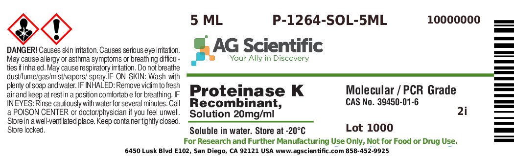 Proteinase K Solution (20 mg/mL), Recombinant, 5 ML