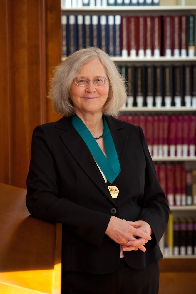 Photograph of Elizabeth Blackburn, Morris Herzstein Professor of Biology and Physiology in the Department of Biochemistry and Biophysics at the University of California, San Francisco (UCSF), received the 2012 American Institute of Chemists (AIC) Gold Medal, April 12, 2012 at Chemical Heritage Day at the Chemical Heritage Foundation, Philadelphia, PA, USA. Source: Science History Institute